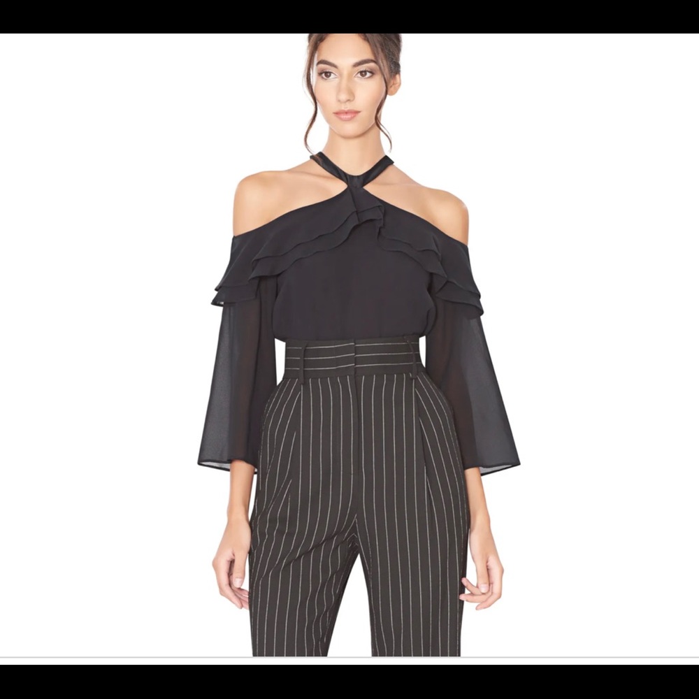 Alice and olivia cold shoulder blouse